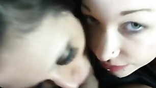 Two Insatiable Girls Sucking On My Throbbing Cock Like Experts