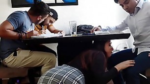 Students take advantage of the fact that the teacher gets horny and they all fuck her Gangbang (2/2)