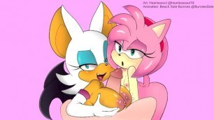 Rouge the Bat Titjob + Amy Rose (Extended Ver.) Sonic the Hedgehog Porn