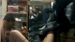 Girl Fucks Guy in Dorm While Bros Play Video Games