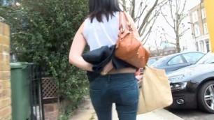 Naughty milf eager to be seen in public loves pissing while walking around london