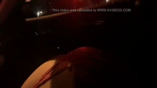 Latina sucking dick in thong in traffic