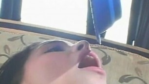 Beautiful teen takes painful anal, sucks dick, and drinks cum