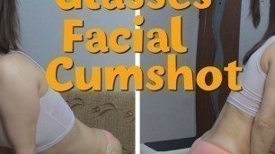 Cum on Glasses Facial Cumshot StepSis