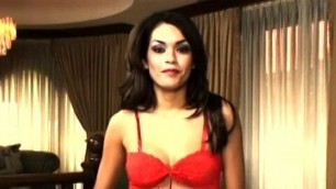 Sweet-faced Latina in sexy lingerie fucks and sucks huge cock