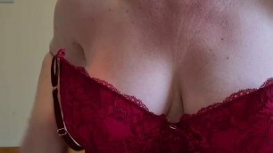 After a nice long blowjob I received a big load of cum in my mouth. Wearing a sexy babydoll nightie and exposing my tits