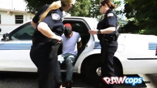 Black Guy Uses His Raw Cock To Bribe MILF Cops